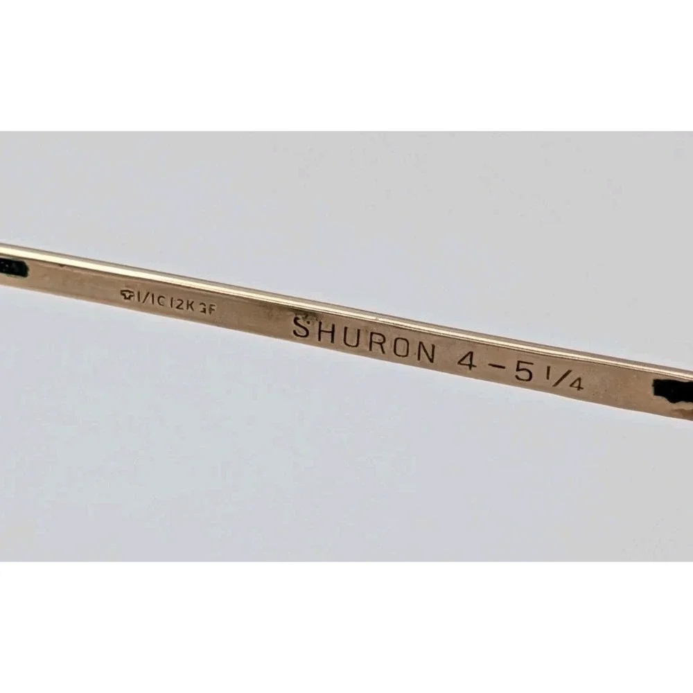 Vintage Shuron 1/10 12K GF Rimless Eyeglasses Frames Floral Engraved 4-5 1/4 50s